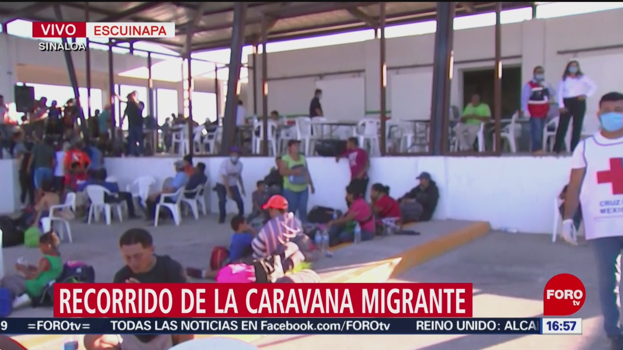 Primera caravana migrante llega a Escuinapa, Sinaloa