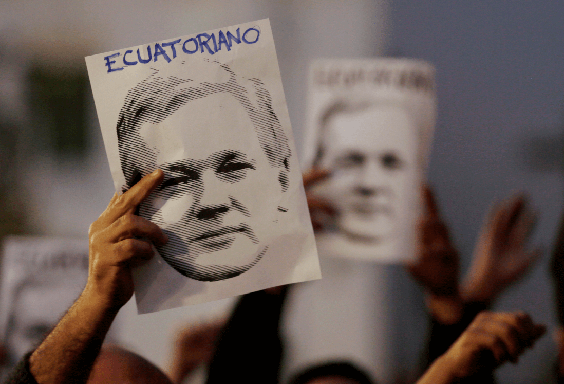 Protestas a favor de Julian Assange en Ecuador. (AP, archivo) 