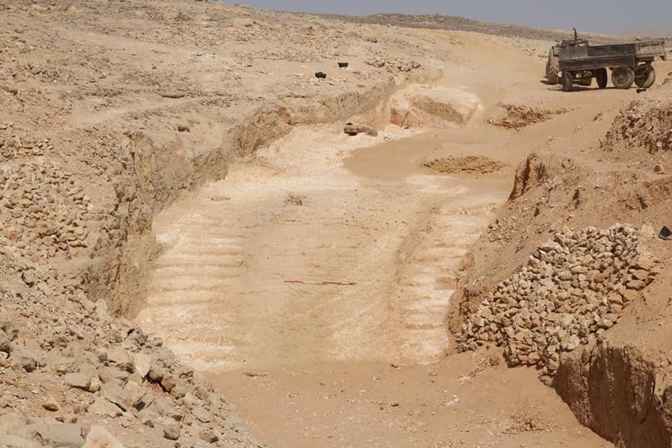Rampa central que asciende desde la cantera en Hatnub (Ministry of Antiquities, Egypt)
