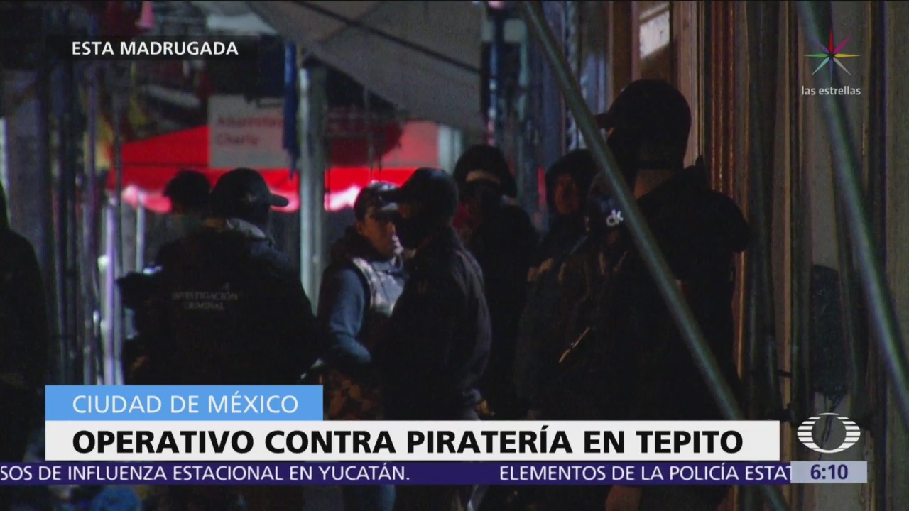 Realizan operativo contra la piratería en Tepito