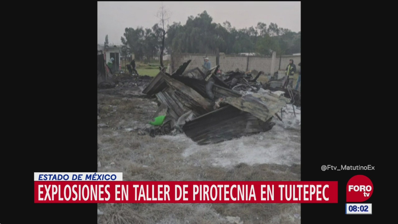 Reportan dos explosiones en taller de pirotecnia en Tultepec