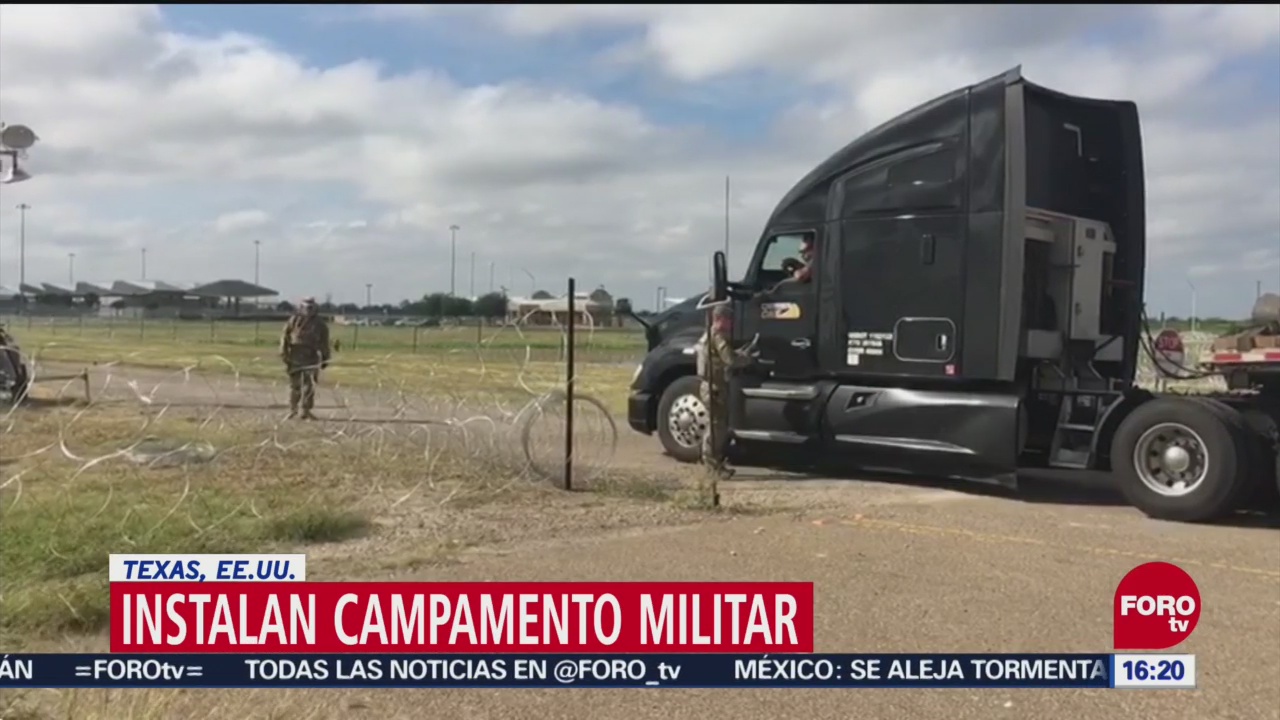 Instalan campamento militar en Texas