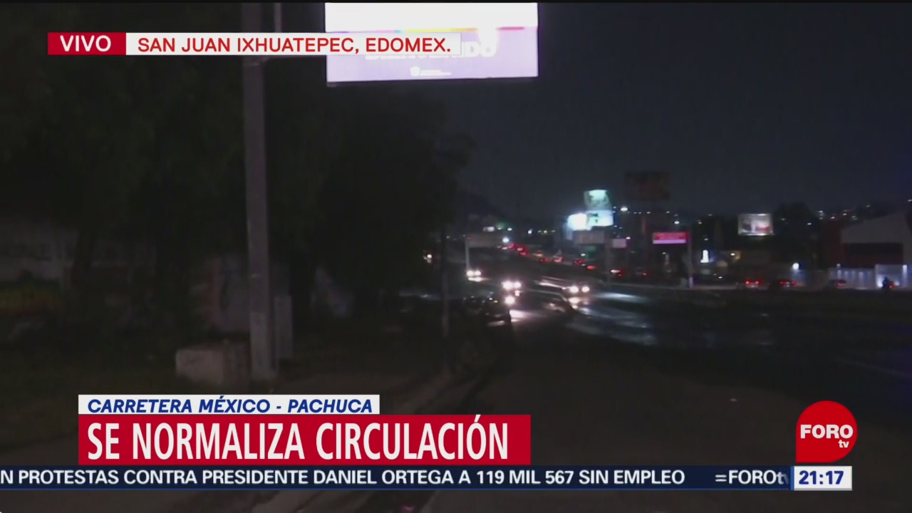 Se Normaliza Circulación Autopista México- Pachuca