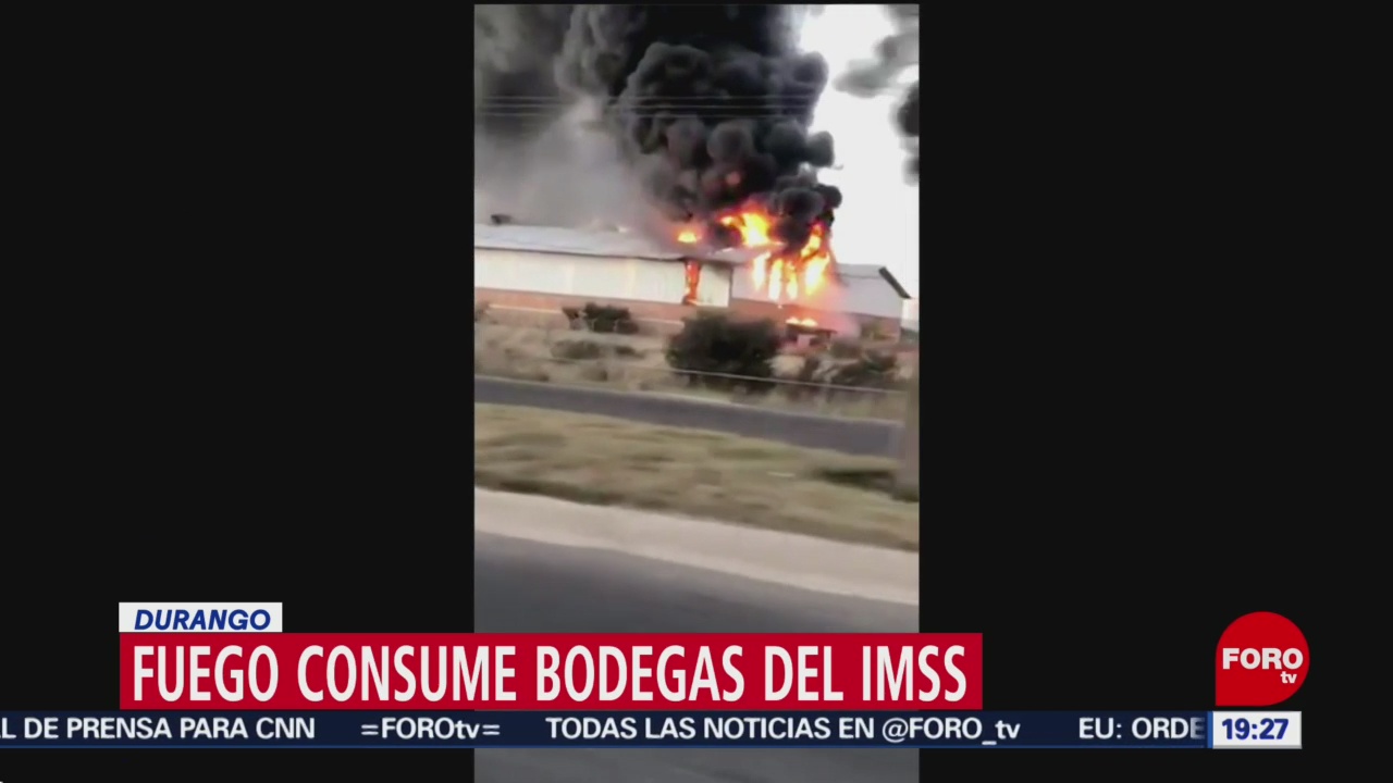 Se Registra Incendio Bodega Imss Durango