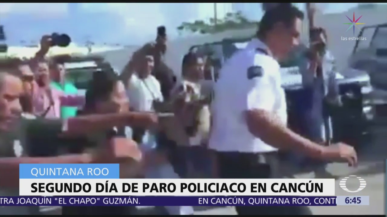 Sigue paro de policías municipales en Cancún, Quintana Roo