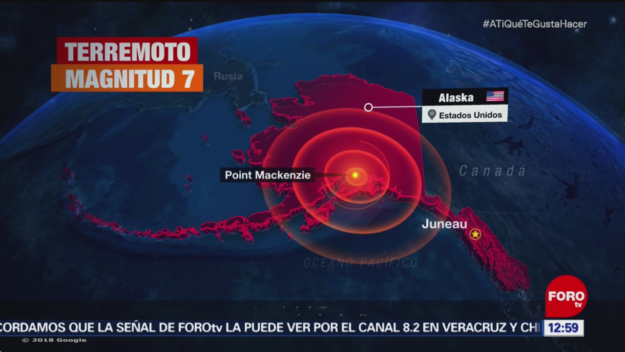 Sismo de magnitud 7.0 sacude Alaska