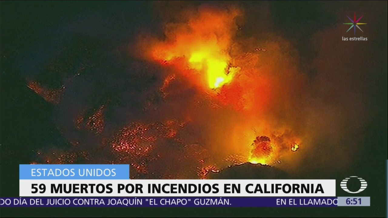 Sube a 59 el número de muertos por incendios forestales en California