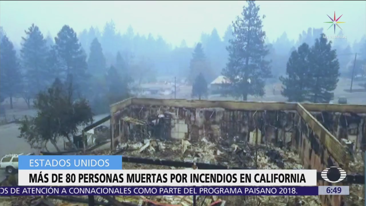 Sube a 82 cifra de muertos por incendios en California
