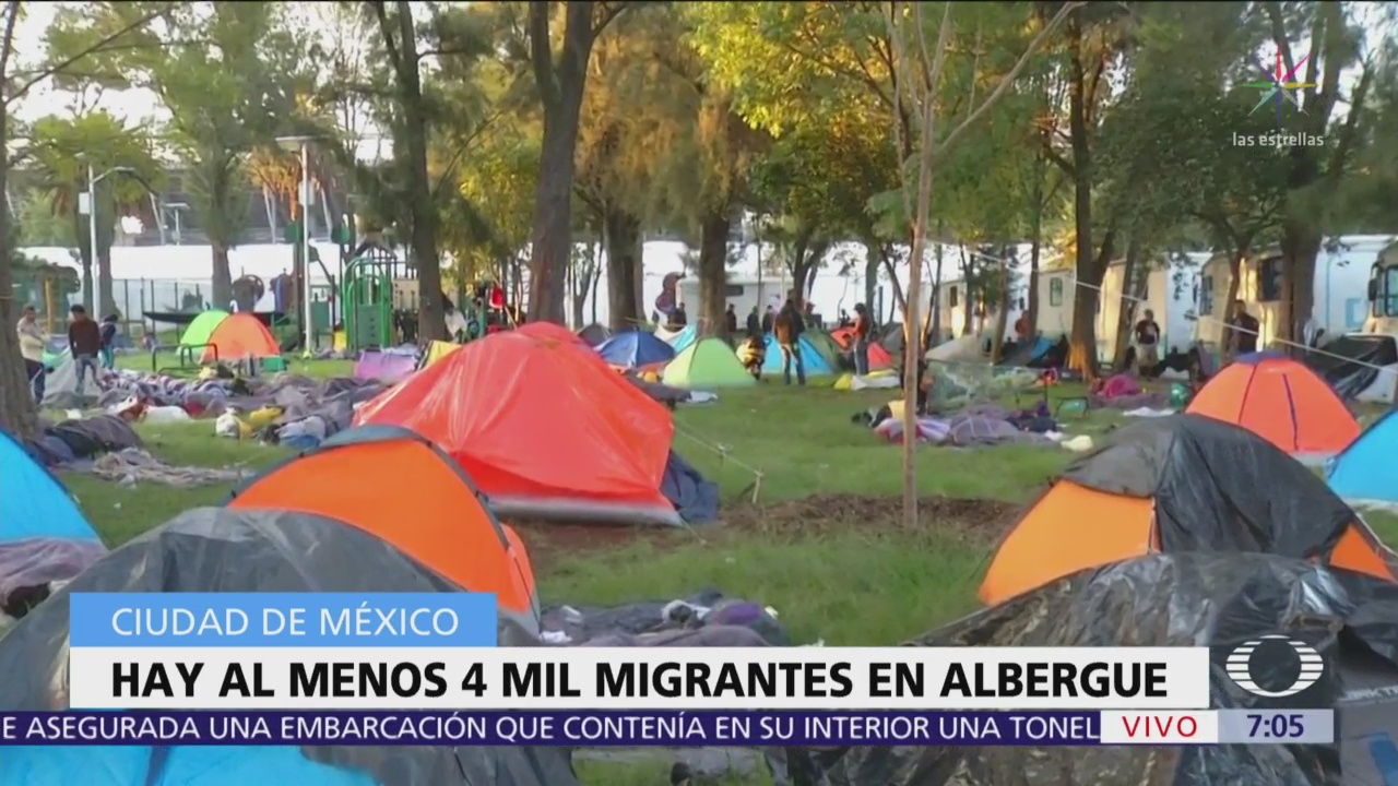 Suman 4 mil migrantes en ciudad deportiva Magdalena Mixhuca de CDMX