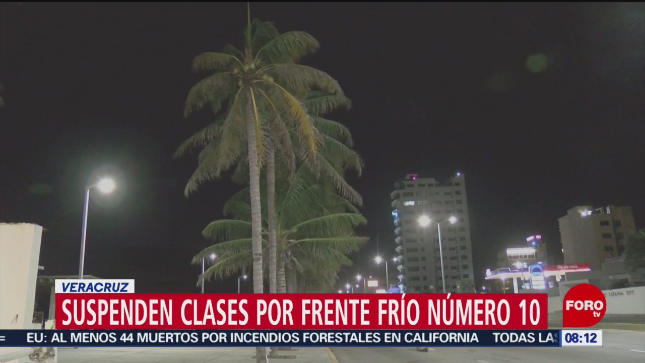 Suspenden clases por frente frío 10 en Veracruz