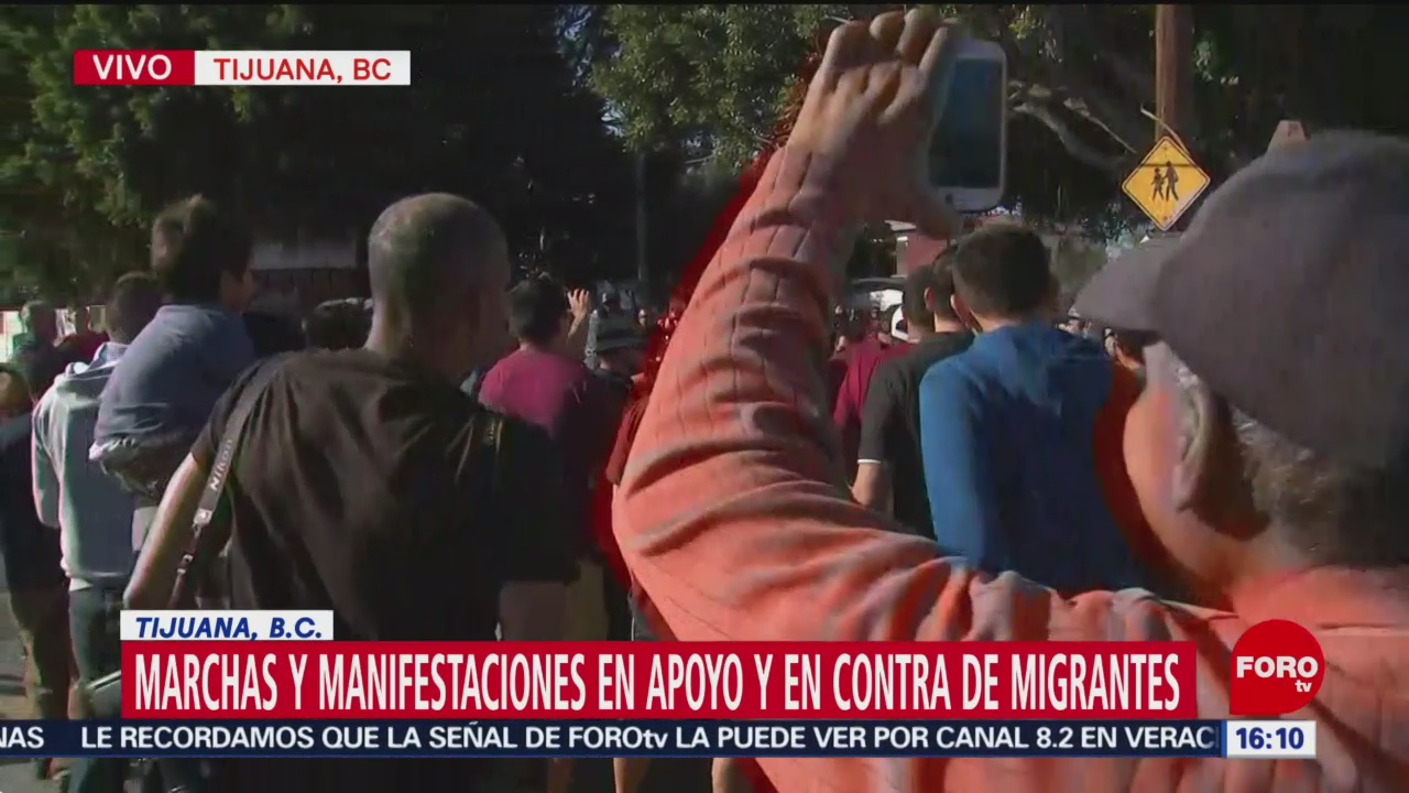 Tensa calma se vive durante protesta contra migrantes en Tijuana