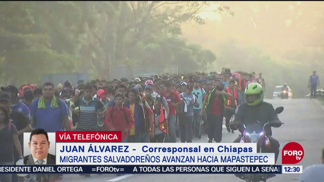 Tercera caravana migrante avanza a Mapastepec, Chiapas