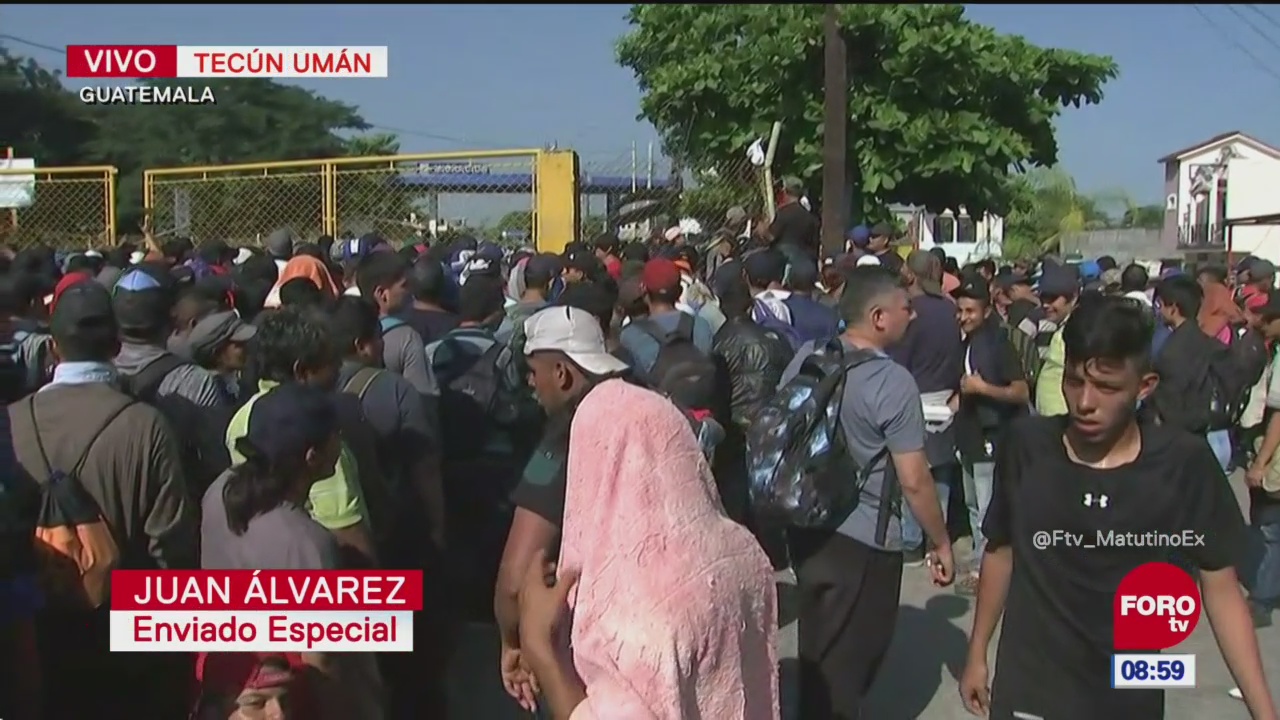 Tercera caravana migrante llega a la frontera sur de México