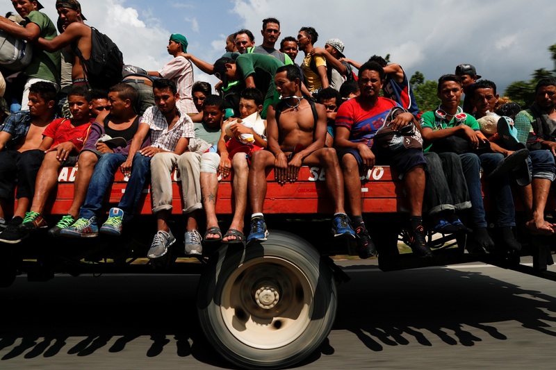 Migrantes salvadoreños llegan a Tapachula, Chiapas