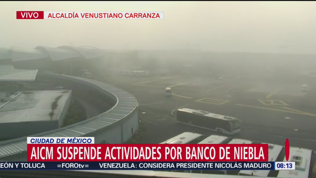 Aeropuerto de CDMX suspende operaciones por banco de niebla