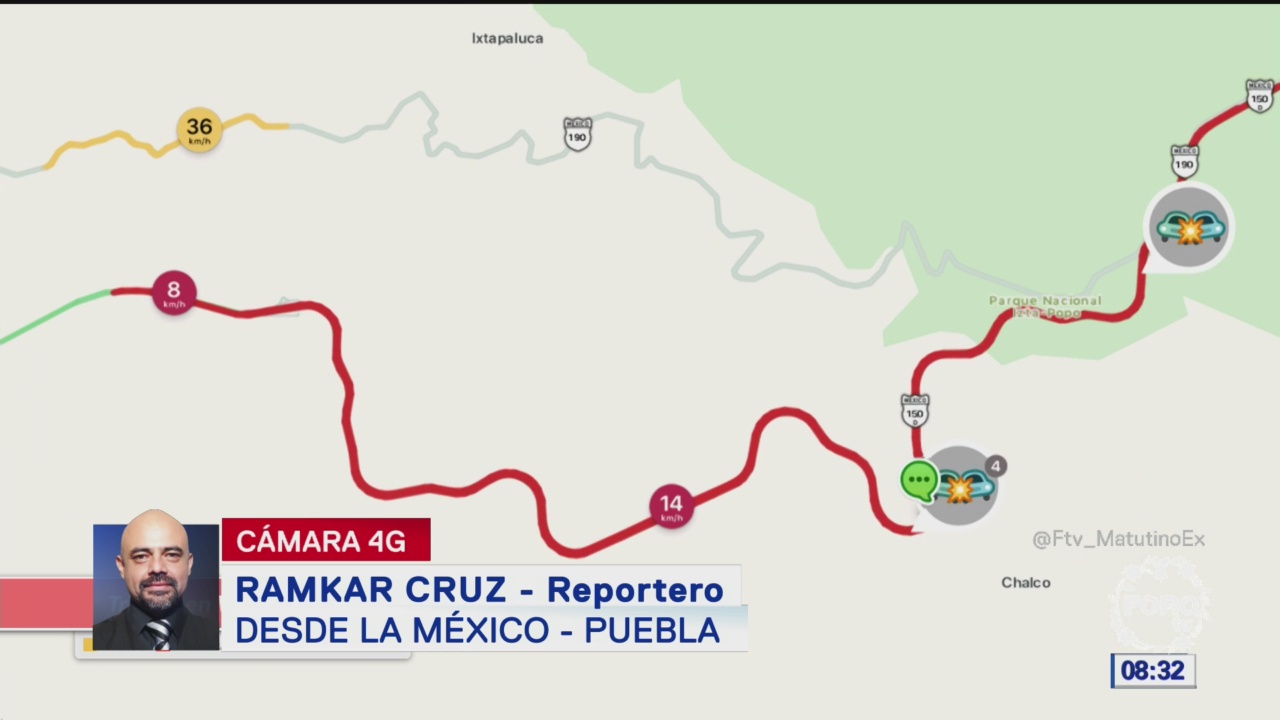 Afectaciones viales por obras en la México-Puebla