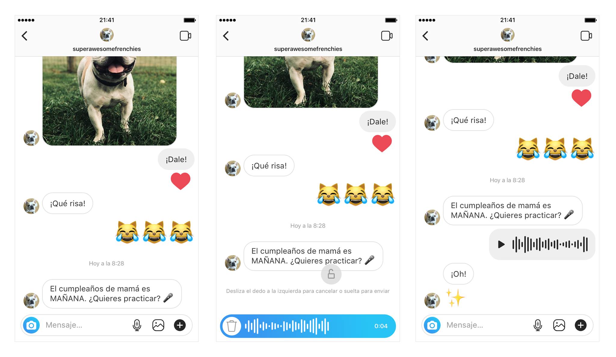 Ahora se podrán enviar mensajes de voz mediante conversaciones de mensajes directos en Instagram (Facebook Instagram)