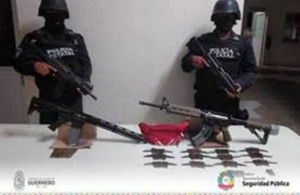 Aseguran armas de uso exclusivo del Ejército en Guerrero