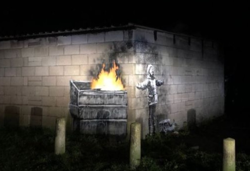 Un posible Banksy aparece en las paredes de la ciudad de Port Talbot en Gales