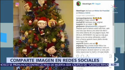 Beatriz Gutiérrez presume árbol de Navidad de AMLO