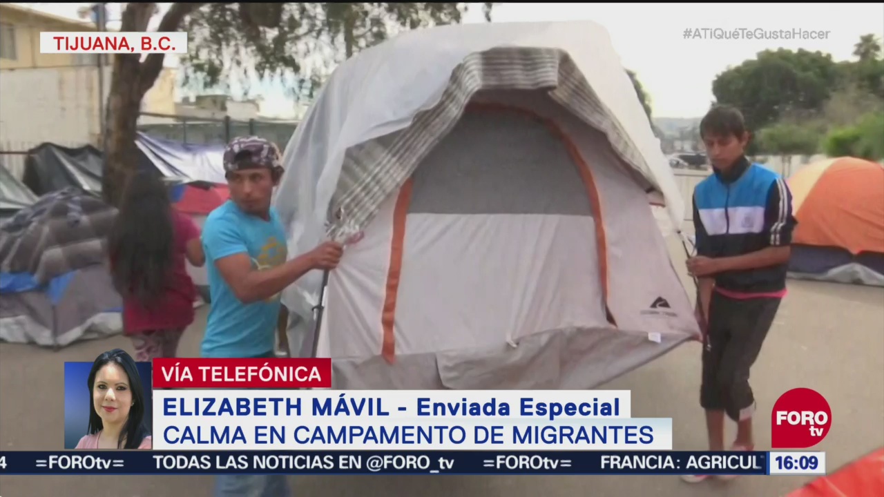 Calma en campamento de migrantes en Tijuana