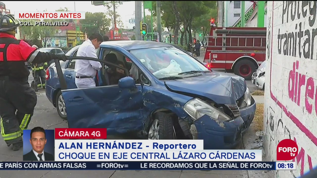Choque en Eje Central Lázaro Cárdenas deja una persona herida