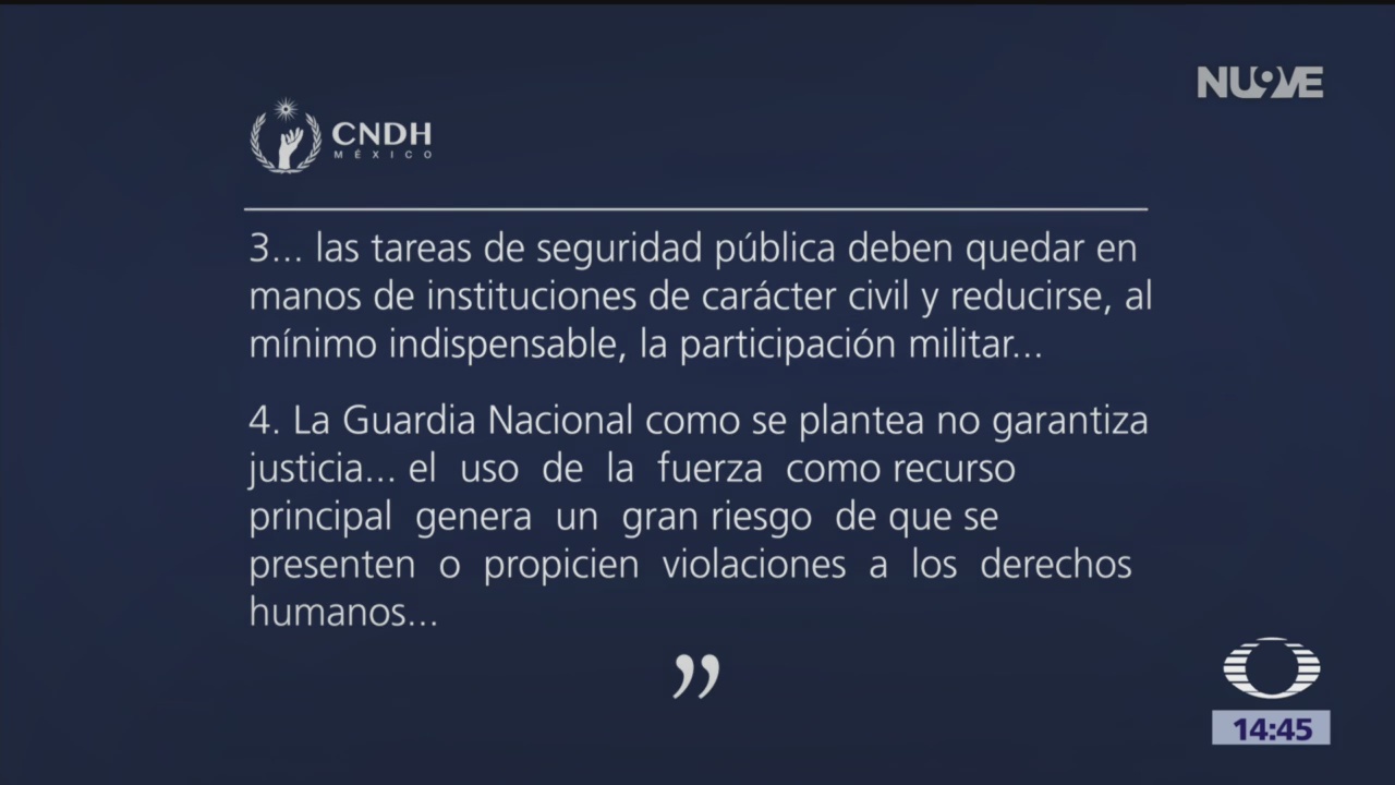CNDH Se Pronuncia Sobre Guardia Nacional, CNDH, Guardia Nacional, Comisión Nacional De Derechos Humanos