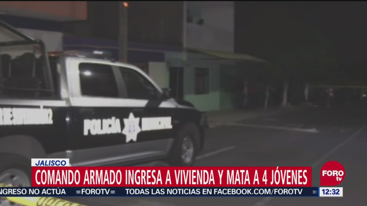 Comando armado mata a 4 jóvenes en Jalisco
