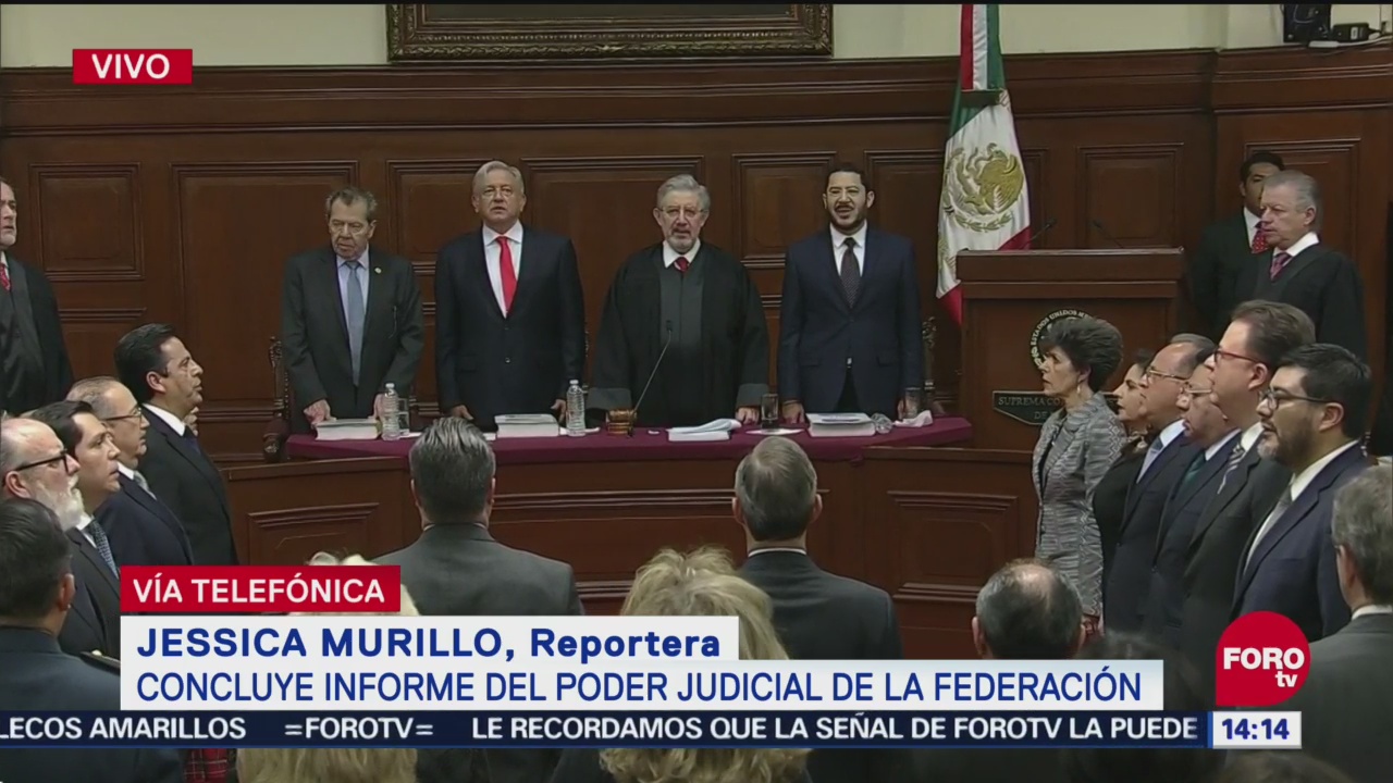 Concluye informe del Poder Judicial de la Federación