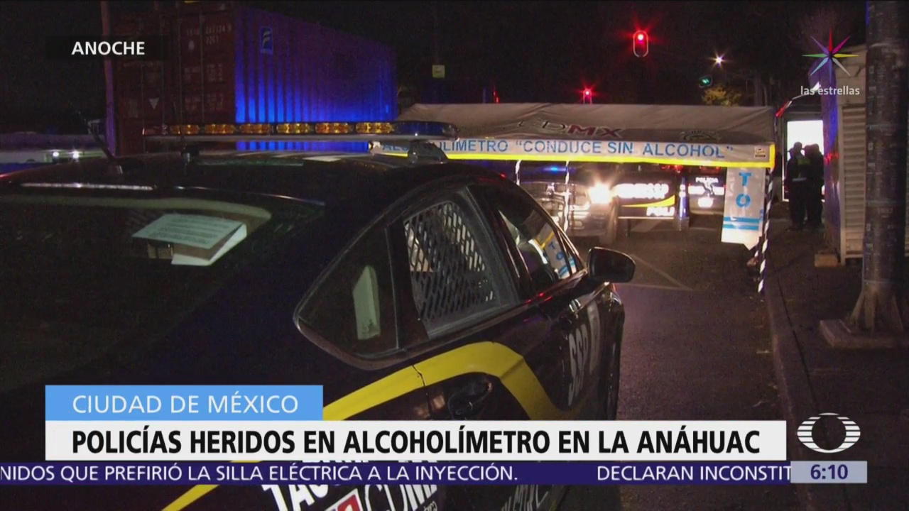 Conductor atropella a dos policías en alcoholímetro de la colonia Anáhuac