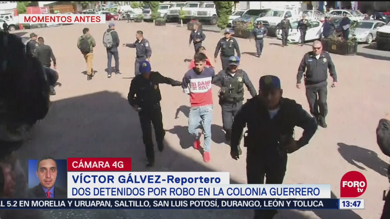 Detienen a dos presuntos asaltantes en la colonia Guerrero, CDMX