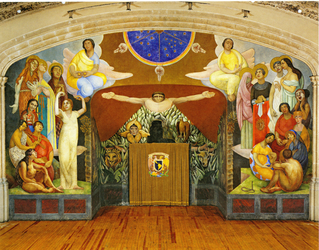 El primer mural de Diego Rivera, 'La Creación', está disponible para su visita en el Antiguo Colegio de San Ildefonso (Flickr)