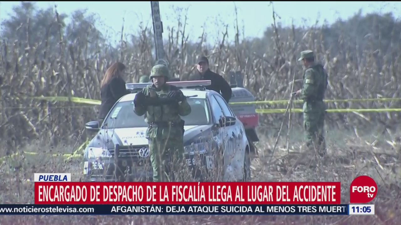 Encargado de Despacho de la Fiscalía llega al lugar del accidente aéreo en Puebla