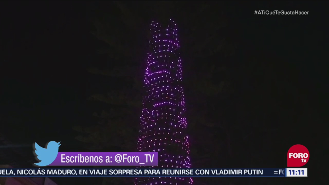 Encienden árbol de Navidad en Querétaro
