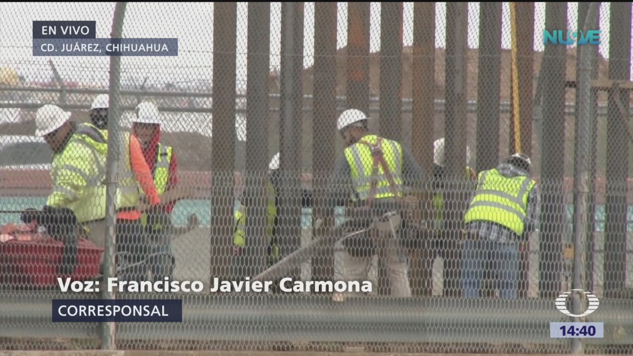 EU construyen muro metálico en frontera con México