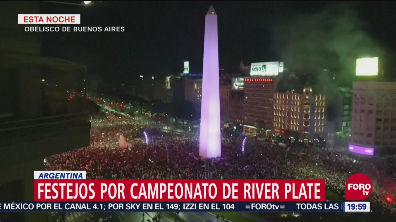 Festejos por campeonato de River Plate en Argentina