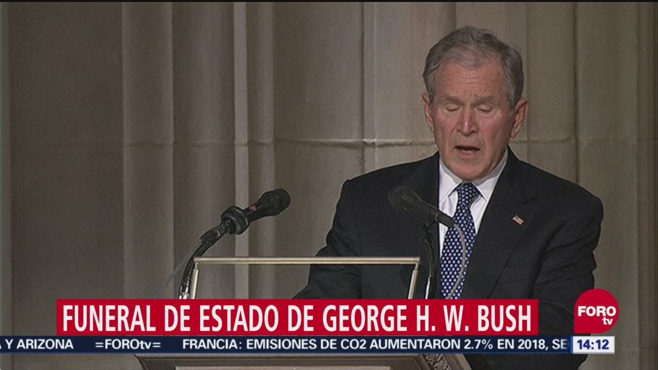 George W. Bush ofrece emotivo mensaje en el funeral de su padre
