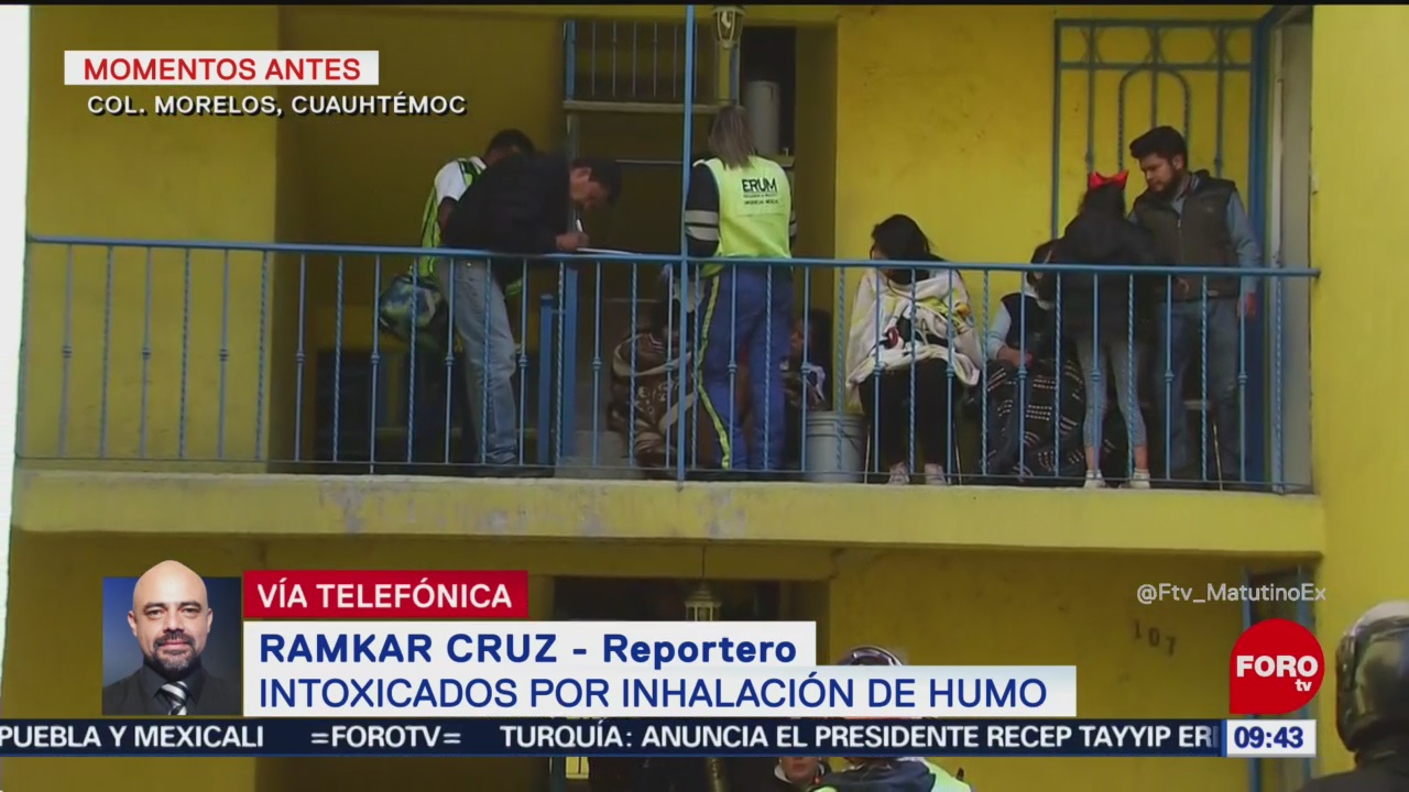 Intoxicados por inhalación de humo en la colonia Morelos, CDMX