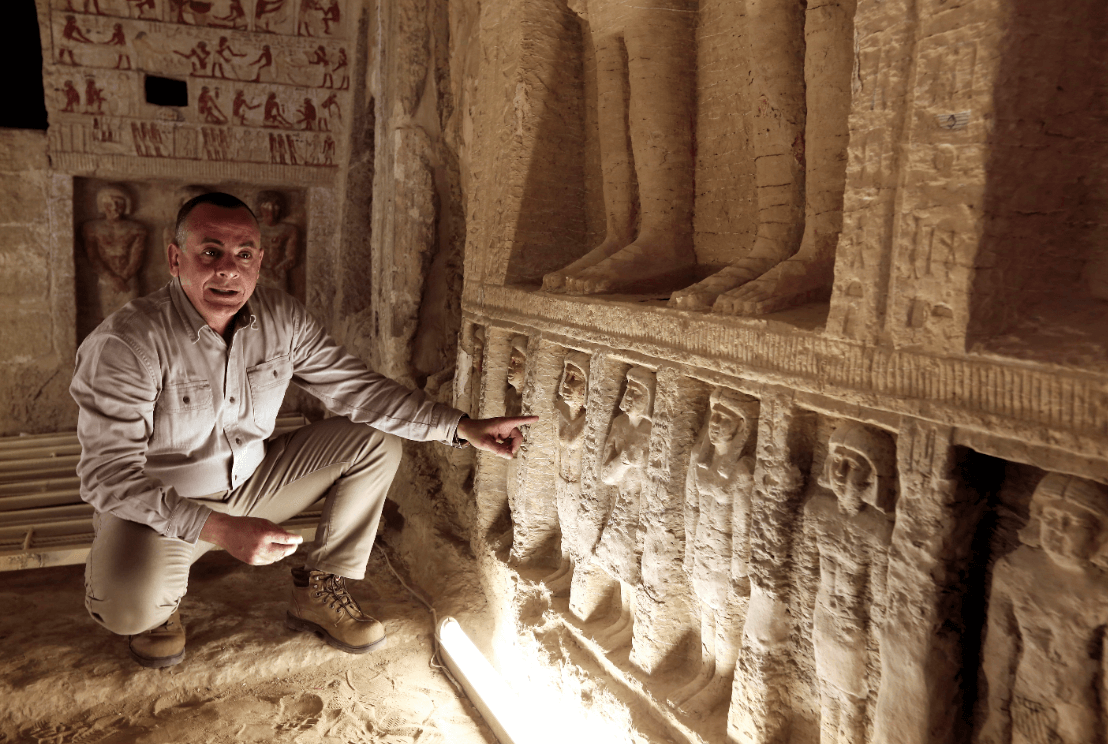 La tumba descubierta en Egipto está bien conservada. (AP) 