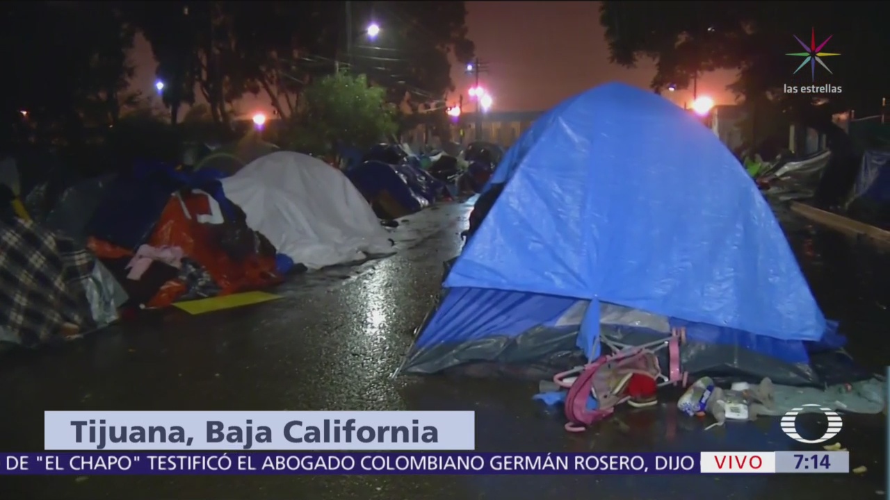 Lluvia no cesa en el campamento ‘El Barretal’, en Tijuana
