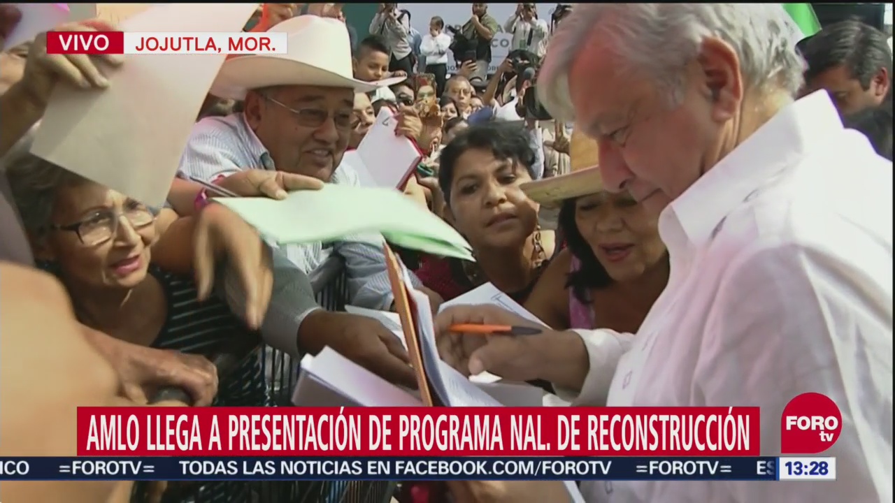 López Obrador llega a presentación de Programa de Reconstrucción en Jojutla, Morelos