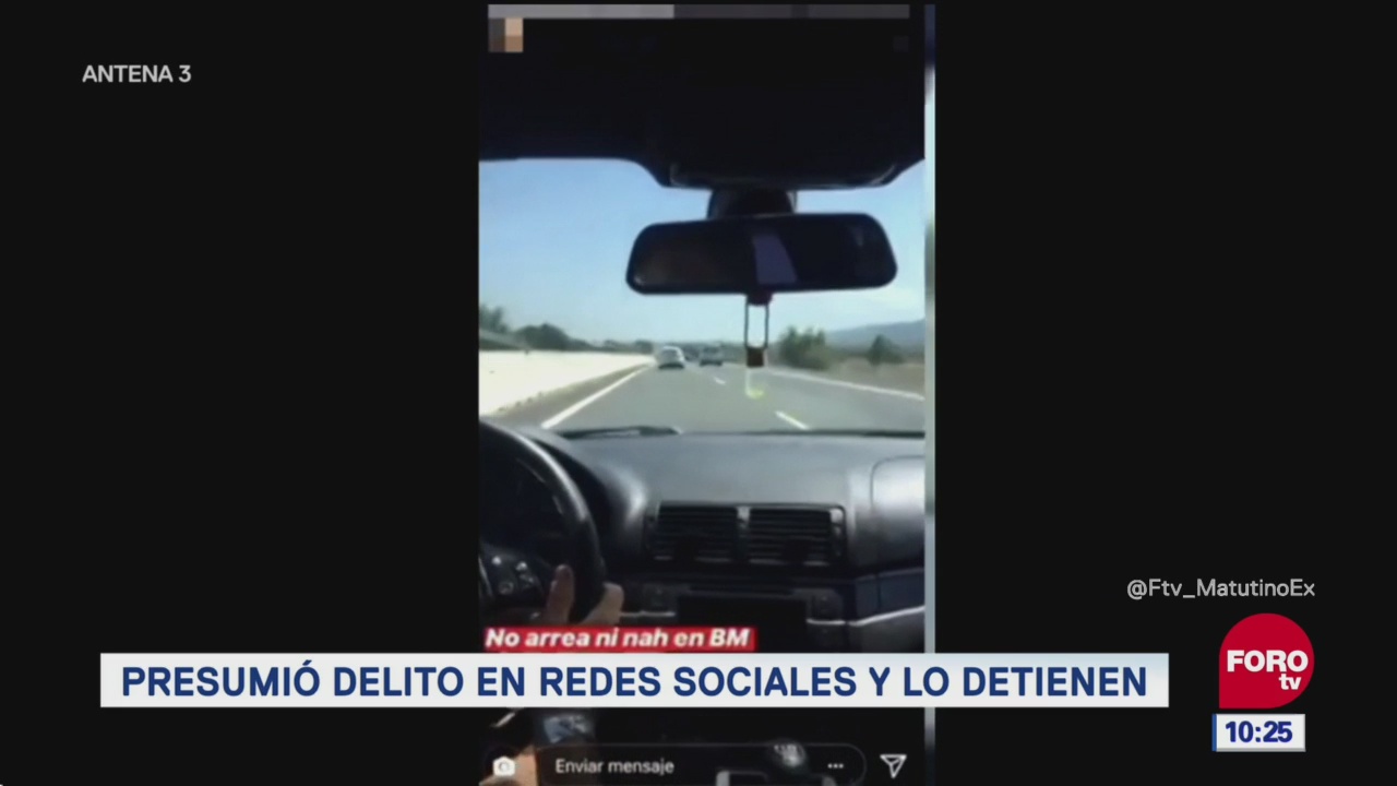 En Alicante, España, la guardia civil detuvo a un joven que viaja a una velocidad de 240 kilómetros por hora y lo subió a las redes sociales