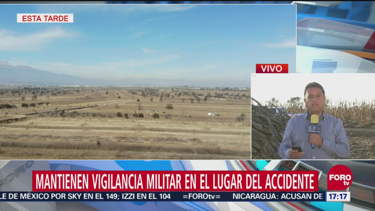 Mantienen Vigilancia Militar Lugar Accidente Aéreo Puebla