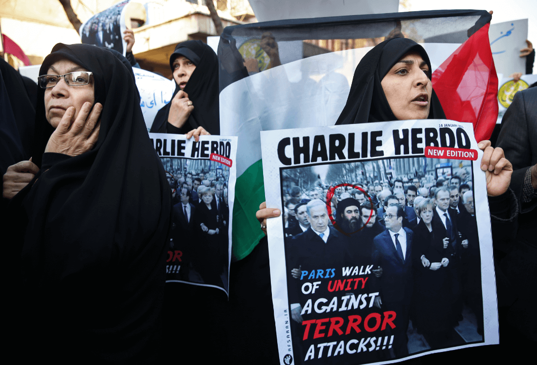 Musulmanes protestando contra el semanario satírico 'Charlie Hebdo'. (AP, archivo)