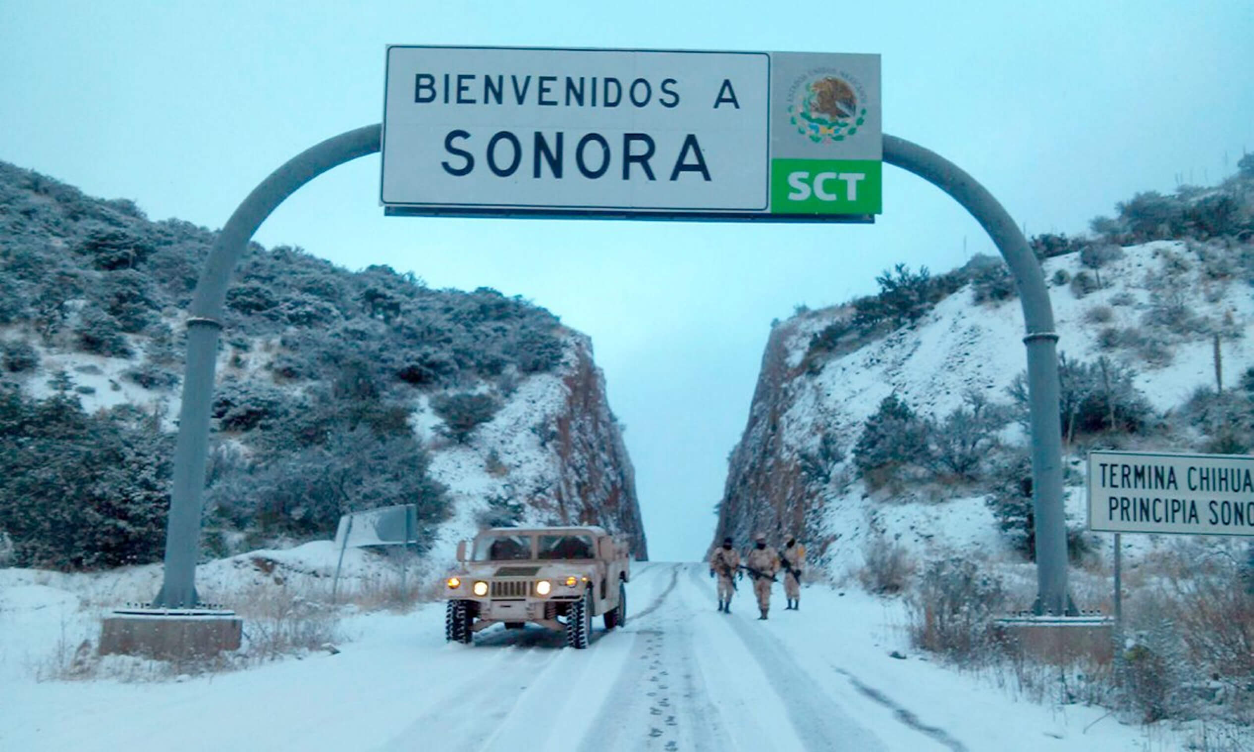 Cae la primera nevada de la temporada en Cananea, Sonora