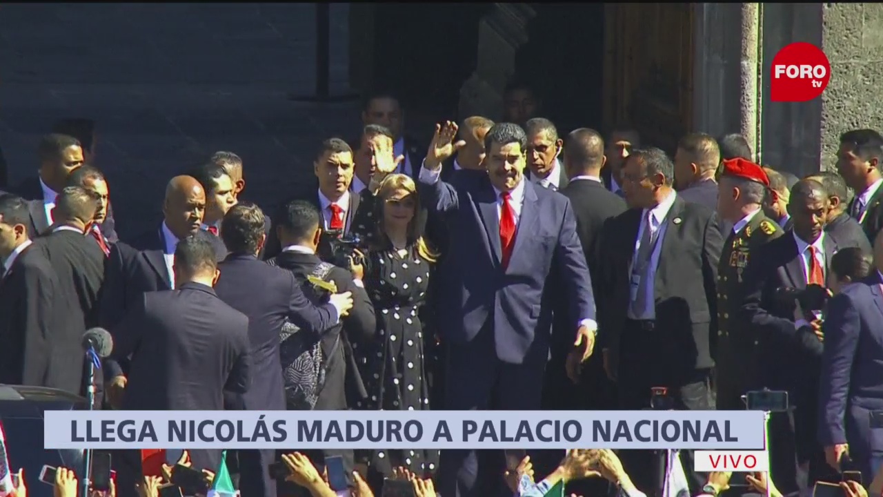 Nicolás Maduro llega a Palacio Nacional para comida con AMLO