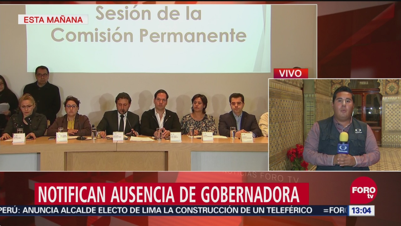 Notifican a Congreso de Puebla ausencia de gobernadora Érika Alonso