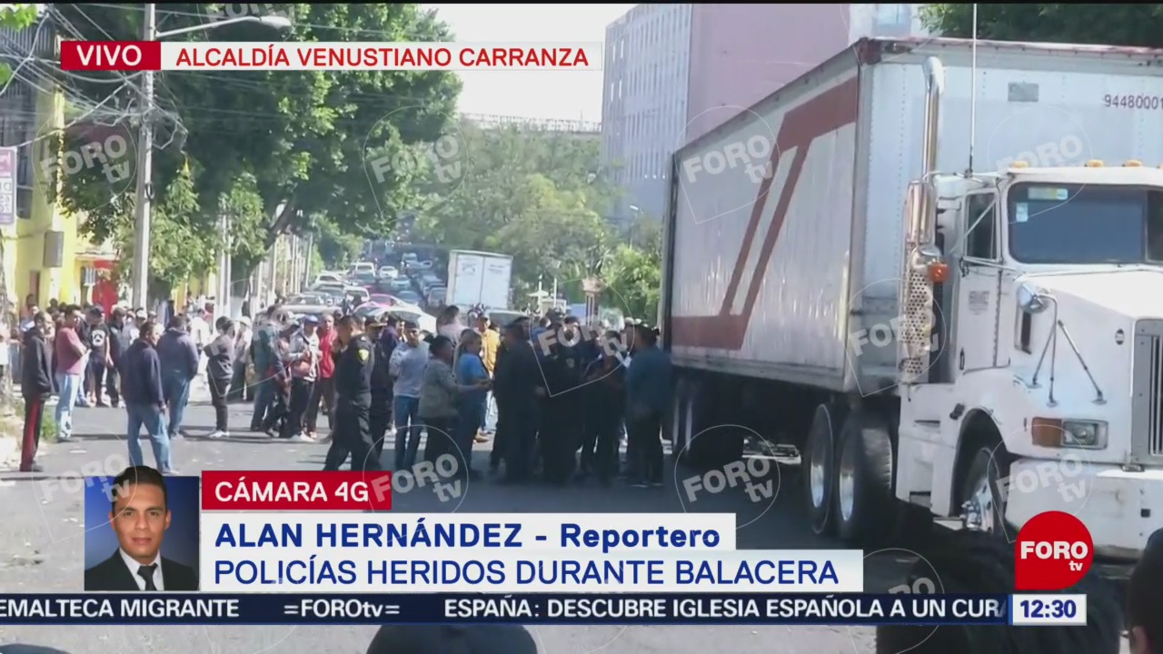 Policías heridos durante balacera en la alcaldía Venustiano Carranza
