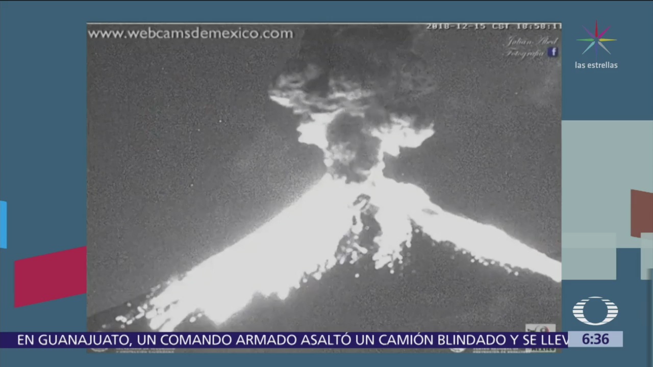 Precaución ante posible caída de ceniza del volcán Popocatépetl