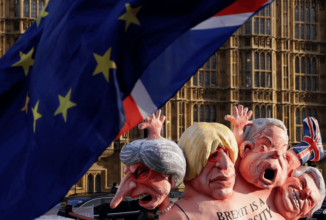 Protestas contra el Brexit en Londres. (AP) 
